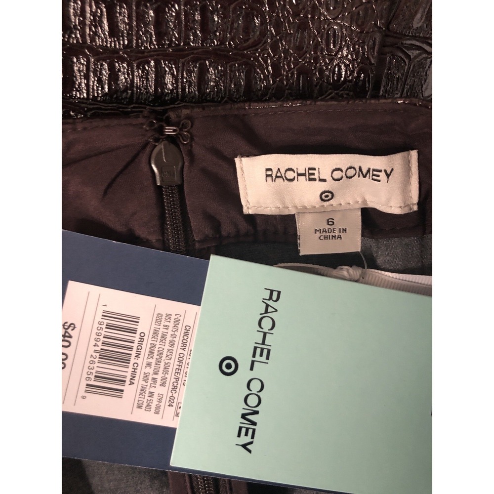 Rachel Comey x Target Faux Leather Croc Embossed Midi Skirt Chicory Brown 6 - Picture 3 of 6